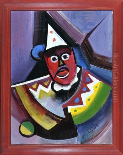 Der Clown Oil Painting by Hugo Scheiber