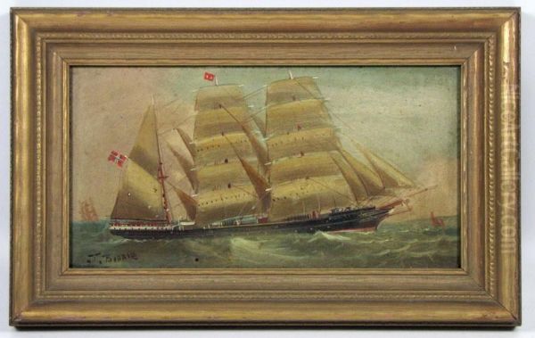 British Clipper Ship Oil Painting by Joseph Bourne