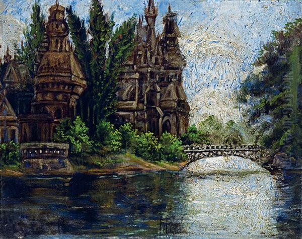 Varosliget (vajdahunyad Castle) Oil Painting by Hugo Scheiber