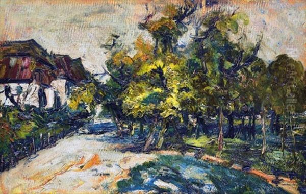 Expressive Landscape Oil Painting by Hugo Scheiber