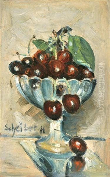 Cherry-cup Oil Painting by Hugo Scheiber