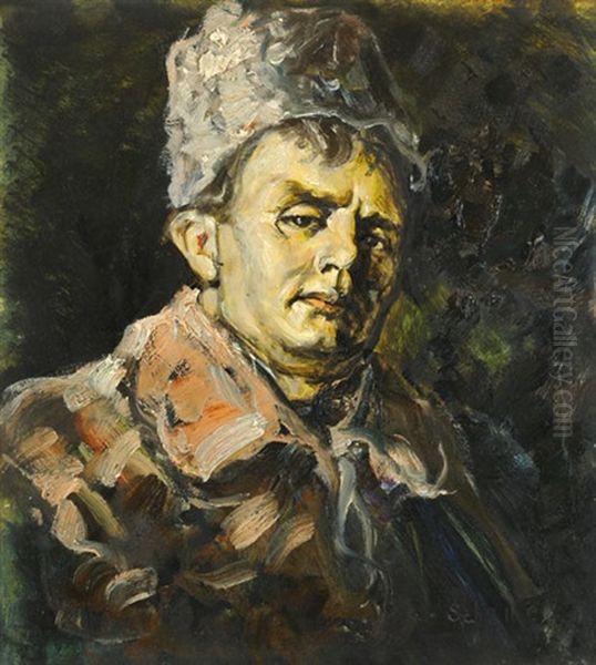 Man Portrait Oil Painting by Hugo Scheiber