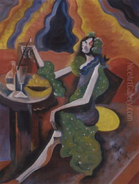 In Der Bar Oil Painting by Hugo Scheiber