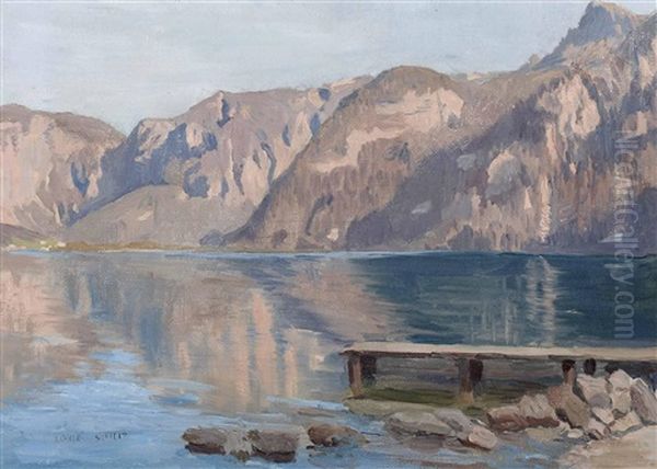 Hallstattersee Oil Painting by Lore Scheid