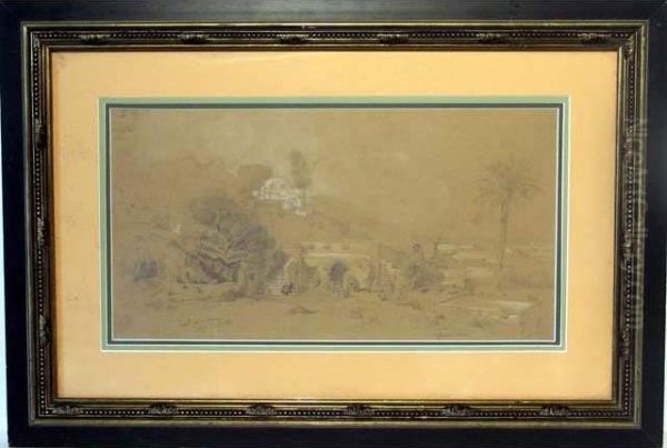 Pres Le Jardin Marijo Oil Painting by Gustave Desire Bournichon