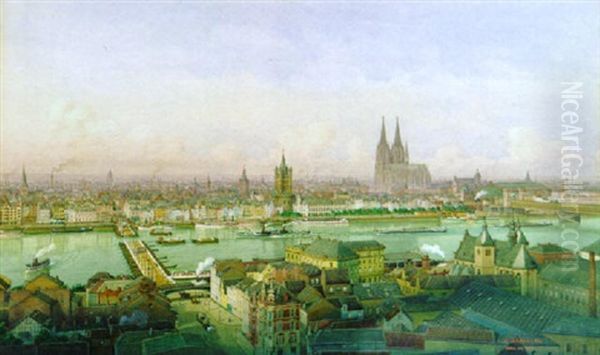 Koln Um 1902 Oil Painting by Wilhelm Scheiner