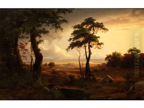 Tiefe Italienische Landschaft Oil Painting by Carl Ludwig Scheins