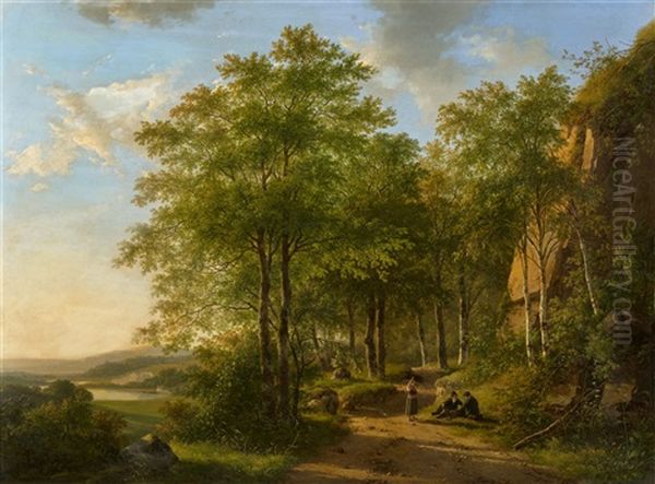 Sommerlandschaft Im Maas-tal Oil Painting by Andreas Schelfhout