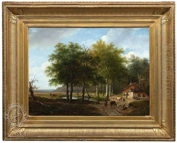 Weite Sommerlandschaft Oil Painting by Andreas Schelfhout