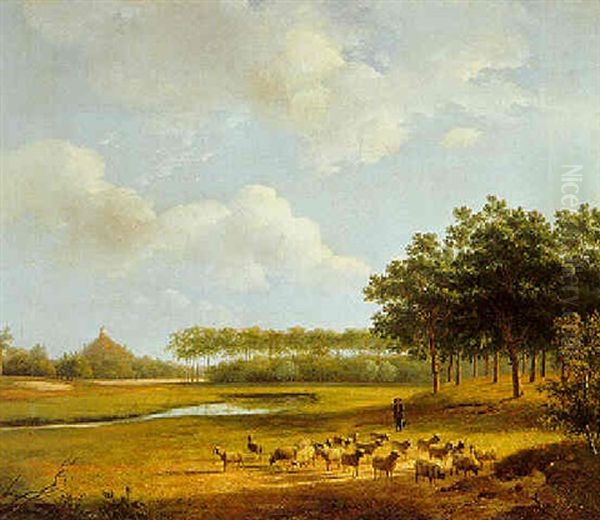 View Of The Seringenberg At The Raephorst Estate, Wassenaar Oil Painting by Andreas Schelfhout