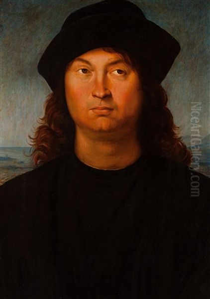 Portrait Of Rafael (after Pietro Perugino) Oil Painting by Lodewijk Schelfhout