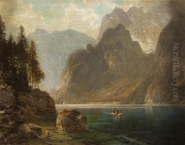 Honigsee Oil Painting by Ludwig Schell