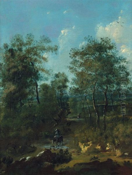 Waldlandschaft Mit Eselsreiter Oil Painting by Willem Schellinks