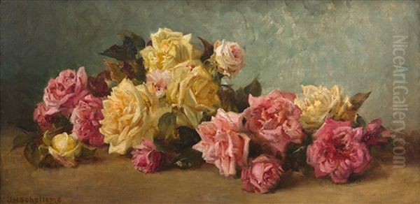 Roses Oil Painting by Jan Hendrik Scheltema