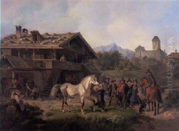 Der Rostauscher Oil Painting by August Franz Schelver