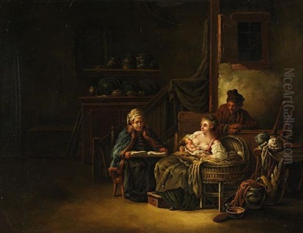 Familiengluck Oil Painting by Johann Eleazar Schenau