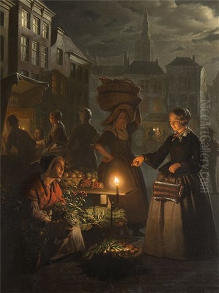 Genreszene In Einem Burgerlichen Haus Oil Painting by Petrus van Schendel