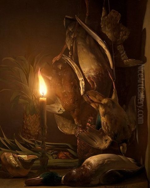 Bodegon De Caza Y Vela Oil Painting by Petrus van Schendel