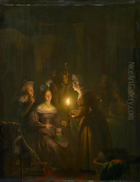 Karneval Oil Painting by Petrus van Schendel