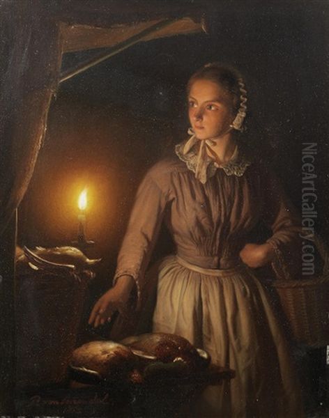 The Night Stall Oil Painting by Petrus van Schendel