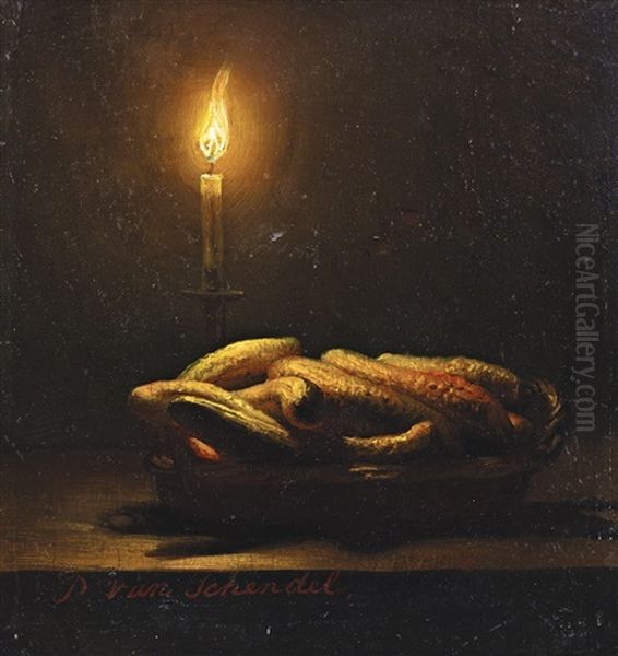 Still Life With Courgettes Oil Painting by Petrus van Schendel