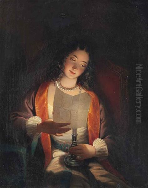 The Love Letter Oil Painting by Petrus van Schendel