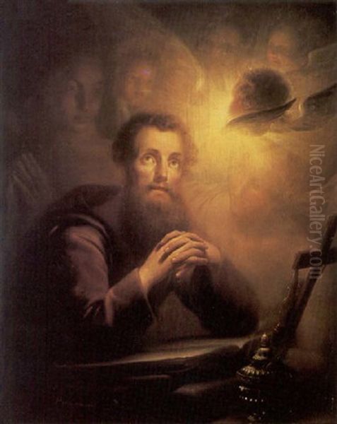 St. Francis De Sales At His Devotions Oil Painting by Petrus van Schendel