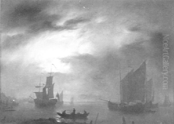 Nachtliche Hafenszenerie Oil Painting by Petrus van Schendel