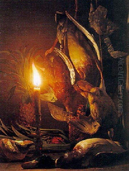 Trophee De Chasse A La Bougie Oil Painting by Petrus van Schendel