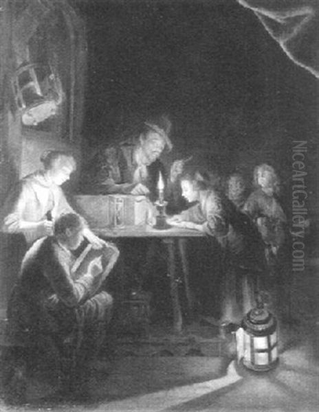 Die Abendschule Oil Painting by Petrus van Schendel