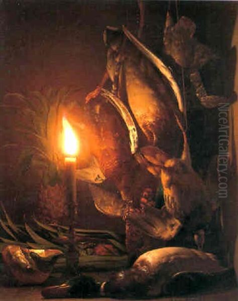 Trophee De Chasse A La Bougie Oil Painting by Petrus van Schendel