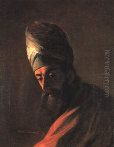 Portrait Of A Turk Oil Painting by Petrus van Schendel