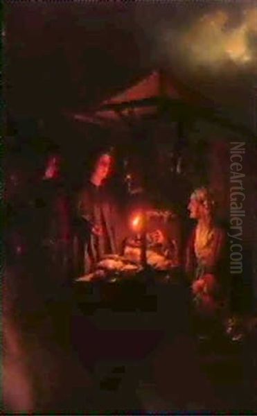 The Gameseller Oil Painting by Petrus van Schendel