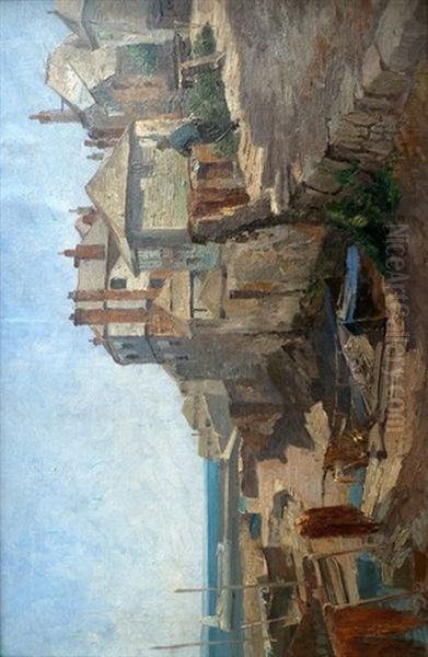 Le Port Oil Painting by Jacques Matthias Schenker