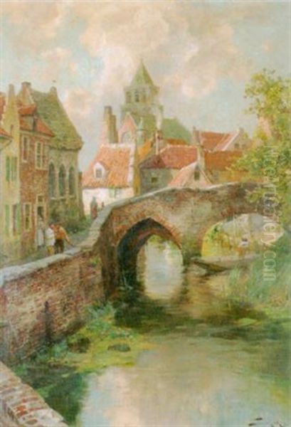 Kleine Stadt Am Fluss by Jacques Matthias Schenker