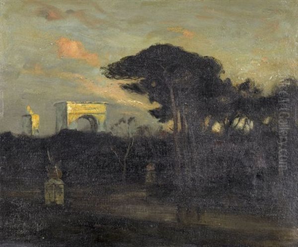 Forum Romanum Im Abendrot by Hans Friedrich Emanuel Van Schennis