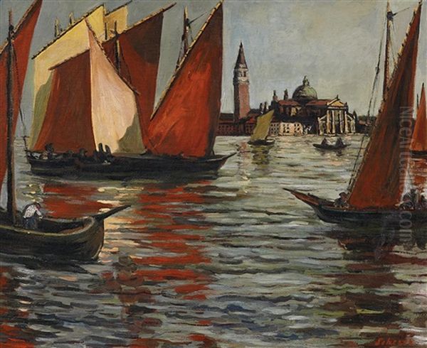 Venedig Oil Painting by Fritz Scherer