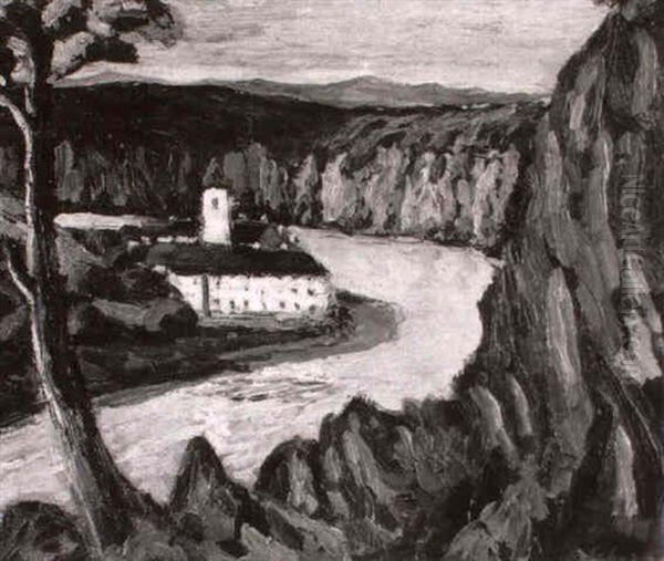 Kloster Weltenburg An Der Donau Oil Painting by Fritz Scherer