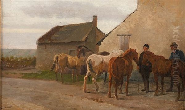 Pferdehandler Oil Painting by Cornelis Albert Johannes Schermer