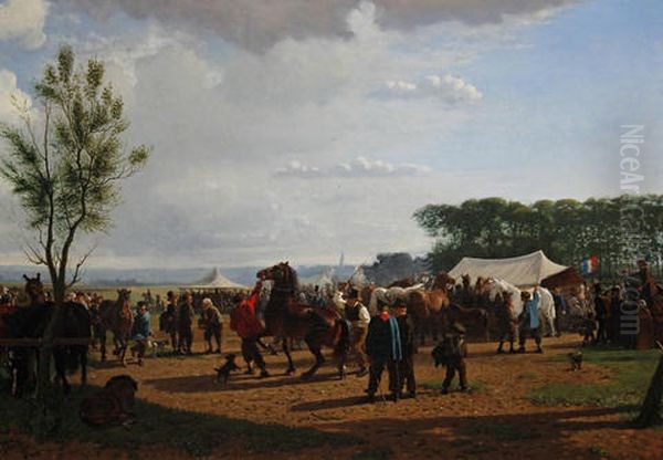 The Horse Fair Oil Painting by Cornelis Albert Johannes Schermer