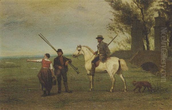 The Hunting Party Oil Painting by Cornelis Albert Johannes Schermer