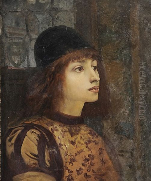 Le Jeune Florentin, Portrait Of An Italian Page Oil Painting by Jean-Jacques Scherrer