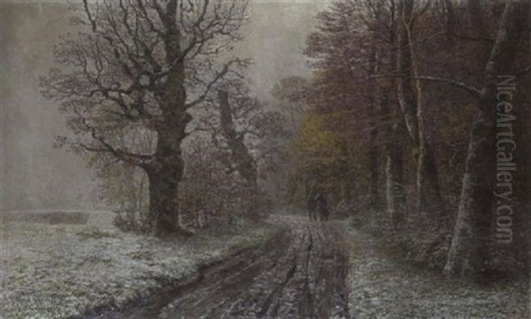 Oktoberschnee Oil Painting by Alfred Scherres