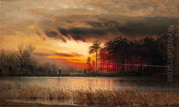 Evening Atmosphere Oil Painting by Carl Scherres