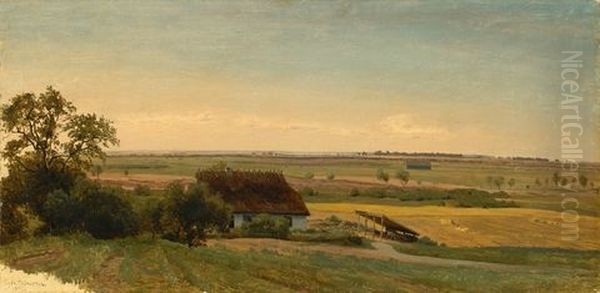 Weite Landschaft Mit Bauernhaus Oil Painting by Carl Scherres