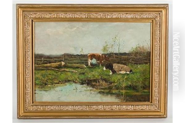 The Daily Milking Oil Painting by Johan Frederik Cornelis Scherrewitz