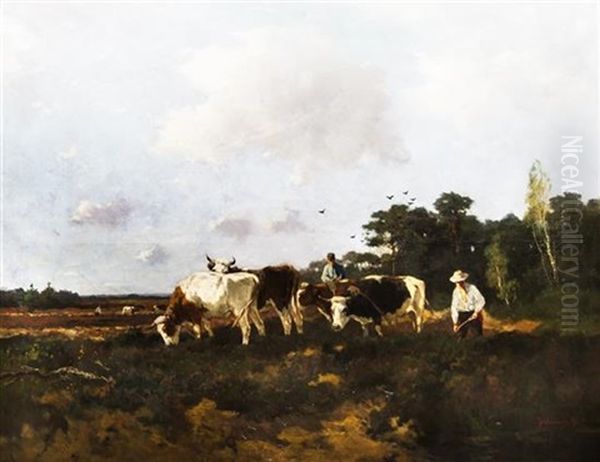 Breaking Ground Oil Painting by Johan Frederik Cornelis Scherrewitz