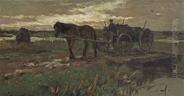 On The Marsh Oil Painting by Johan Frederik Cornelis Scherrewitz