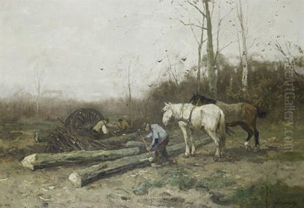 The Timber Wain Oil Painting by Johan Frederik Cornelis Scherrewitz