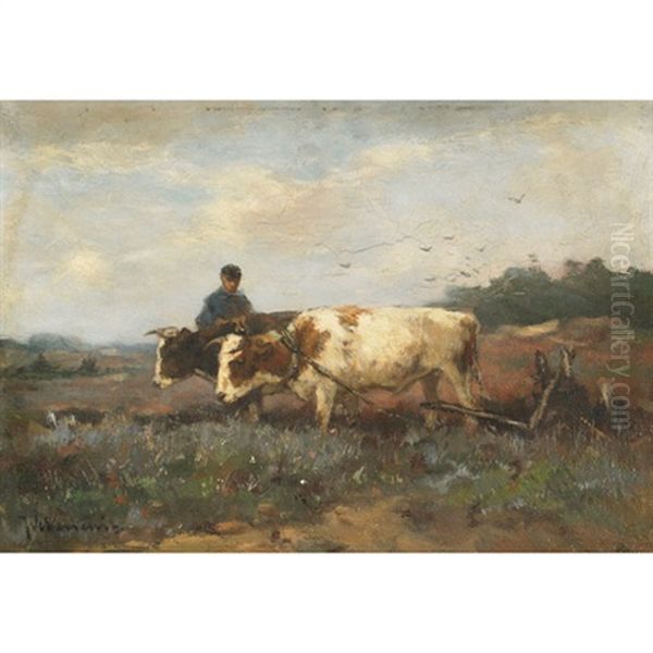 Plowing, Holland by Johan Frederik Cornelis Scherrewitz